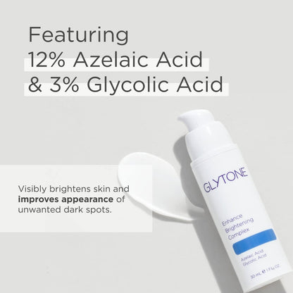 Glytone Enhance Brightening Complex - 12% Azelaic Acid & 3% Glycolic Acid - Brightens Skin, Reduces Dark Spots - Non-Comedogenic - 1 fl. oz. Avelisse