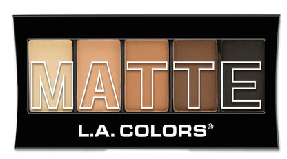 L.A. COLORS 5 Color Matte Eyeshadow Palette - Brown Tweed (CEM472)