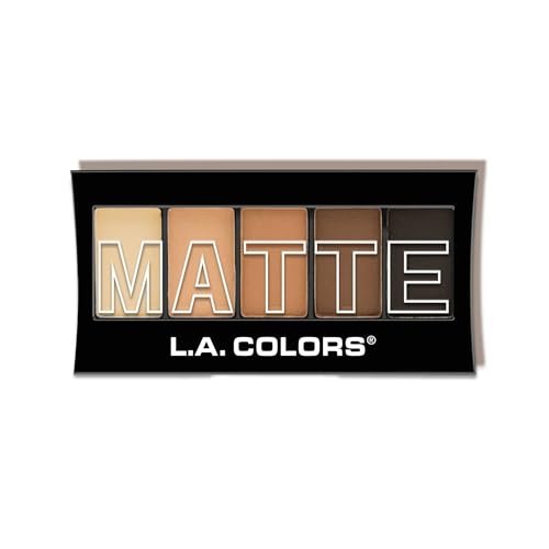 L.A. COLORS 5 Color Matte Eyeshadow Palette - Brown Tweed (CEM472) - görsel 2