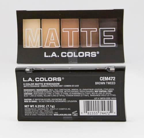 L.A. COLORS 5 Color Matte Eyeshadow Palette - Brown Tweed (CEM472) - görsel 6