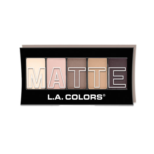L.A. COLORS 5 Color Matte Eyeshadow Palette - Natural Linen CEM471