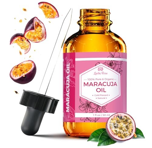 Leven Rose 100% Natural Maracuja Oil (Passion Fruit Seed Oil) for Hair, Skin, and Nails - 1 oz Avelisse