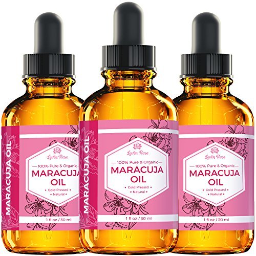 Leven Rose 100% Natural Maracuja Oil (Passion Fruit Seed Oil) for Hair, Skin, and Nails - 1 oz Avelisse