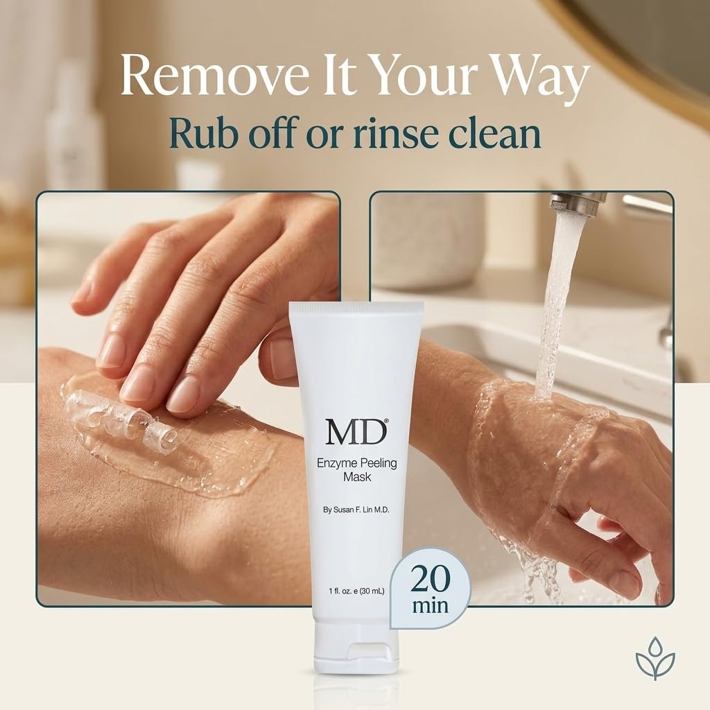MD Enzyme Peeling Mask for Sensitive Skin - Gentle Exfoliating Gel with Papaya & Pineapple Enzymes - Professional Brightening Peel-Off Mask for Clear Pores and Smooth Texture - 30mL - görsel 11