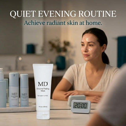 MD Enzyme Peeling Mask for Sensitive Skin - Gentle Exfoliating Gel with Papaya & Pineapple Enzymes - Professional Brightening Peel-Off Mask for Clear Pores and Smooth Texture - 30mL