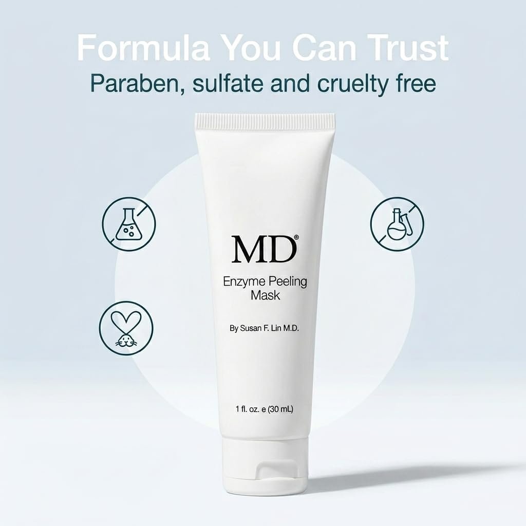 MD Enzyme Peeling Mask for Sensitive Skin - Gentle Exfoliating Gel with Papaya & Pineapple Enzymes - Professional Brightening Peel-Off Mask for Clear Pores and Smooth Texture - 30mL - görsel 15