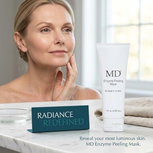 MD Enzyme Peeling Mask for Sensitive Skin - Gentle Exfoliating Gel with Papaya & Pineapple Enzymes - Professional Brightening Peel-Off Mask for Clear Pores and Smooth Texture - 30mL - görsel 4