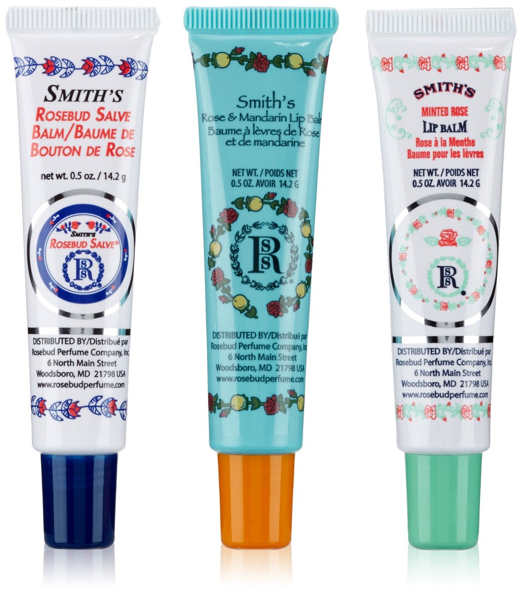 Rosebud Lip Balm Trio – 3-Pack of Moisturizing Lip Salves Avelisse