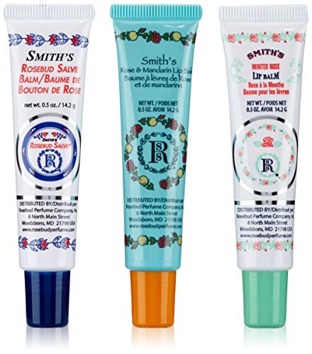 Rosebud Lip Balm Trio – 3-Pack of Moisturizing Lip Salves Avelisse