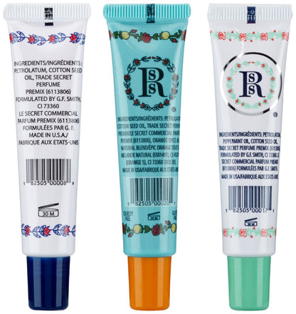 Rosebud Lip Balm Trio – 3-Pack of Moisturizing Lip Salves Avelisse