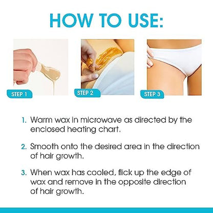 Surgiwax Brazilian Hard Wax Kit 4oz - Professional Waxing Kit for Hair Removal with Pre-Epilation Oil Avelisse