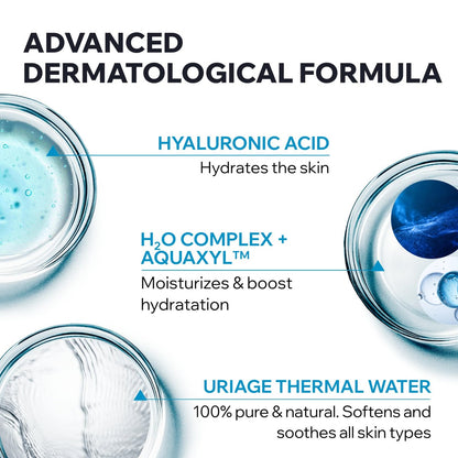 Uriage Eau Thermale Moisturizing Face Cream with Hyaluronic Acid – 24H Hydration, Brightness & Softness, Non-Comedogenic, 1.35 Fl Oz Avelisse
