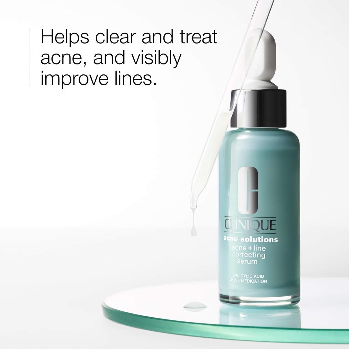 Clinique Acne Solutions Acne + Line Correcting Face Serum | Anti-Aging Serum with Salicylic Acid, 1 Fl Oz Avelisse