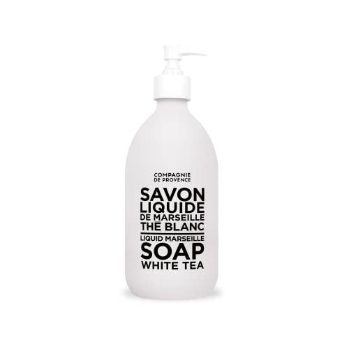 La Compagnie de Provence Savon de Marseille Extra Pure Liquid Soap - White Tea, 16.9 Fl Oz Glass Pump Bottle - görsel 2