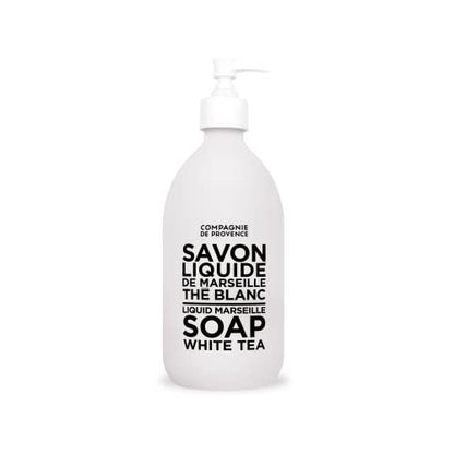 La Compagnie de Provence Savon de Marseille Extra Pure Liquid Soap - White Tea, 16.9 Fl Oz Glass Pump Bottle