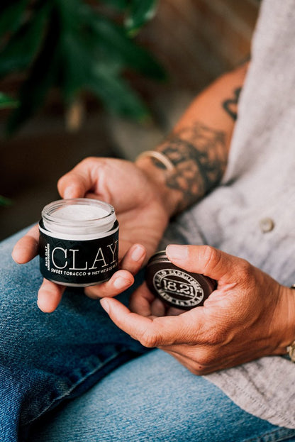 18.21 Man Made Hair Styling Clay – Original Sweet Tobacco Scent, Matte Finish, 2 oz