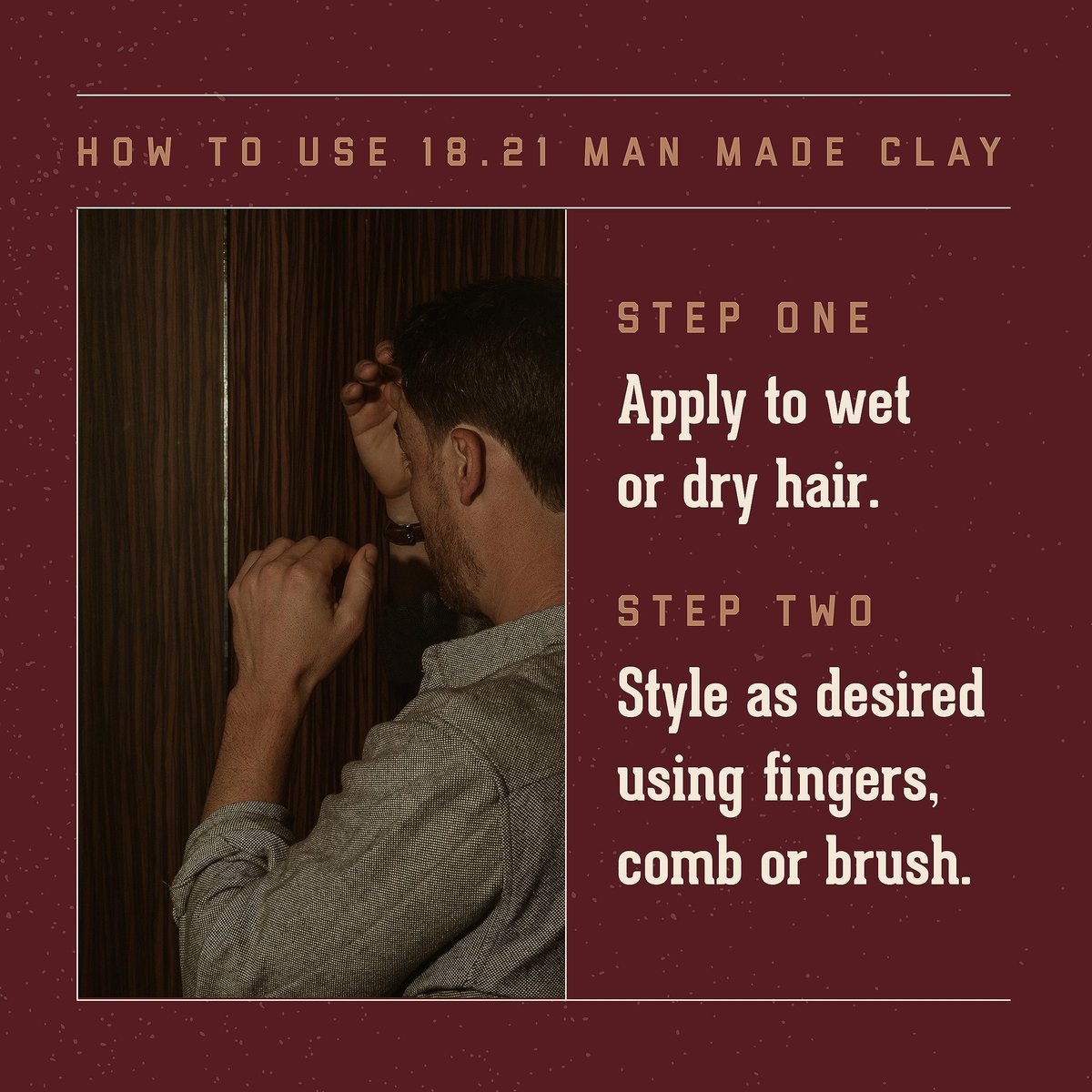 18.21 Man Made Hair Styling Clay – Original Sweet Tobacco Scent, Matte Finish, 2 oz - görsel 7