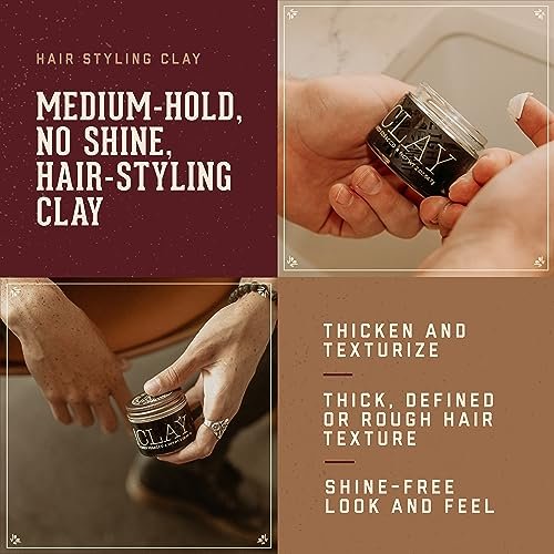 18.21 Man Made Hair Styling Clay – Original Sweet Tobacco Scent, Matte Finish, 2 oz - görsel 4