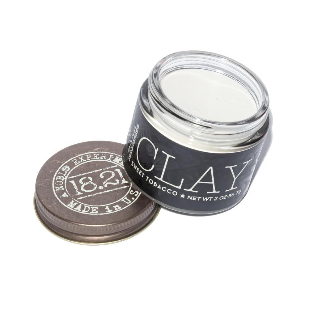 18.21 Man Made Hair Styling Clay – Original Sweet Tobacco Scent, Matte Finish, 2 oz - görsel 1