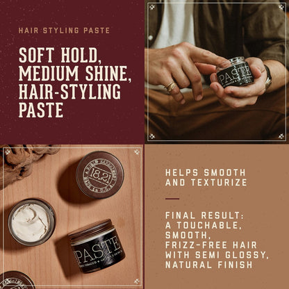 18.21 Man Made Hair Styling Paste - Sweet Tobacco Scent, Natural Shine, 2 oz