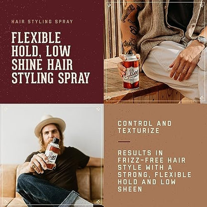 18.21 Man Made Premium Hair Spray for Men - All-Day Flexible Hold with Matte Finish, Sweet Tobacco Scent, 10 oz Avelisse