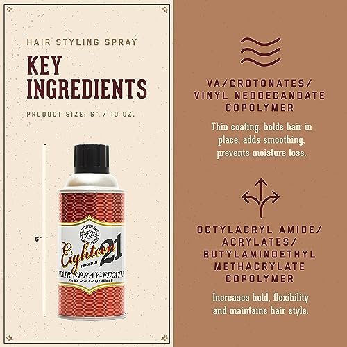 18.21 Man Made Premium Hair Spray for Men - All-Day Flexible Hold with Matte Finish, Sweet Tobacco Scent, 10 oz Avelisse