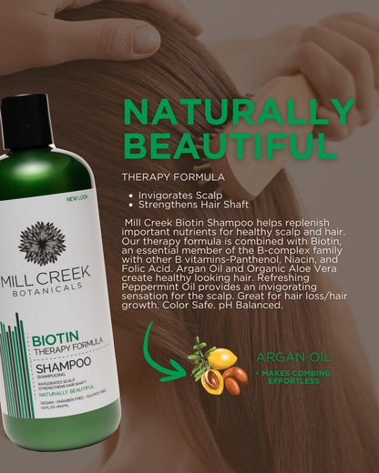 Mill Creek Biotin Shampoo – 14 Fl Oz (Pack of 2) – Nourishing & Strengthening Formula Avelisse