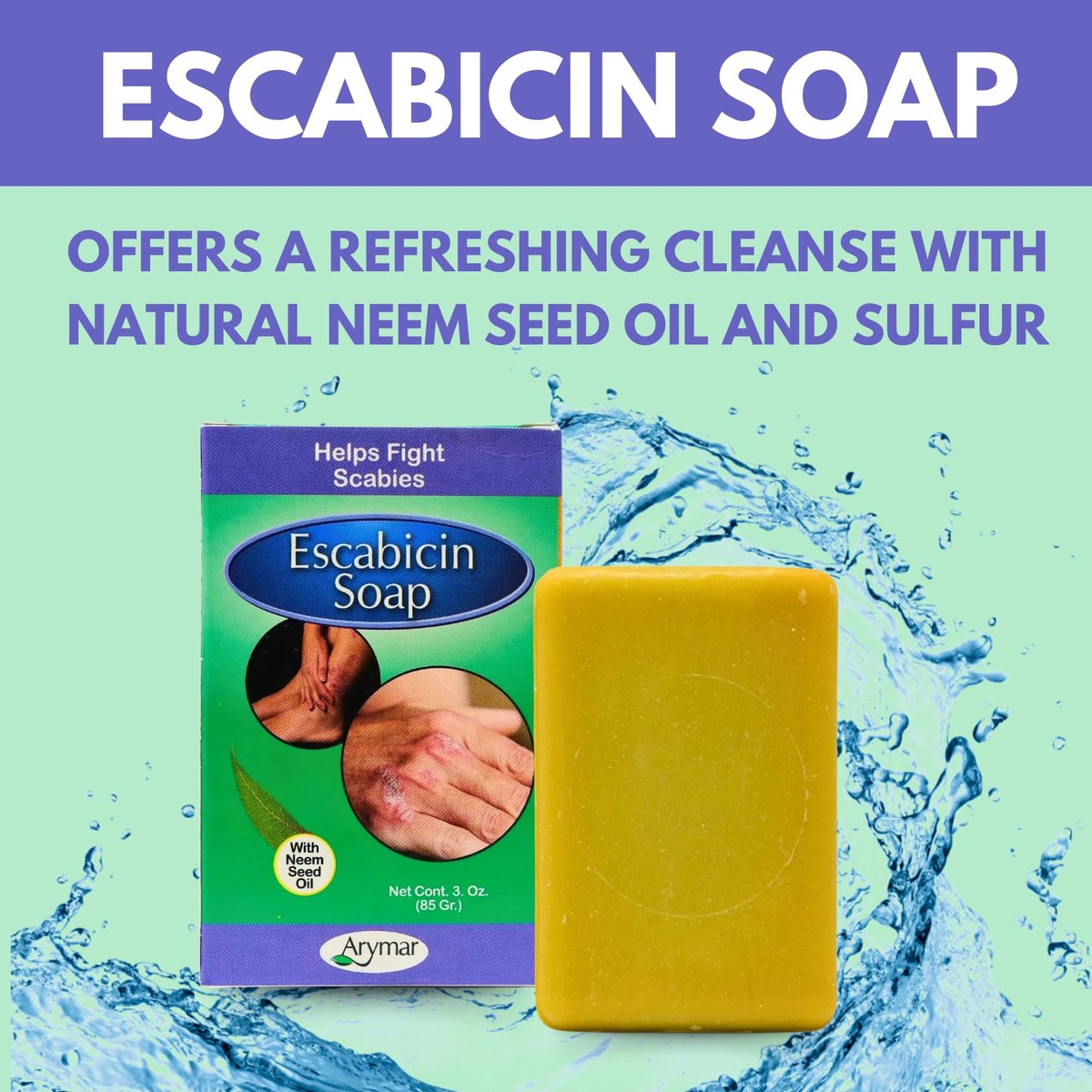Arymar Escabicin Sulfur Soap Bar with Neem Oil – Deep Cleansing for Oily Skin, Pores & Blemishes (3 oz) - görsel 5