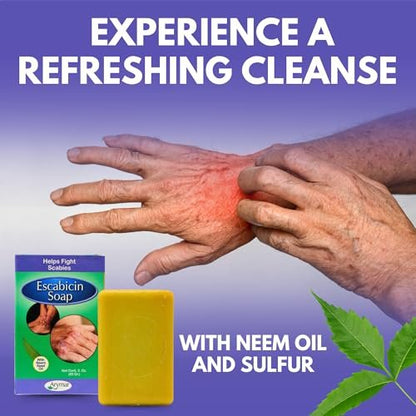 Arymar Escabicin Sulfur Soap Bar with Neem Oil – Deep Cleansing for Oily Skin, Pores & Blemishes (3 oz)
