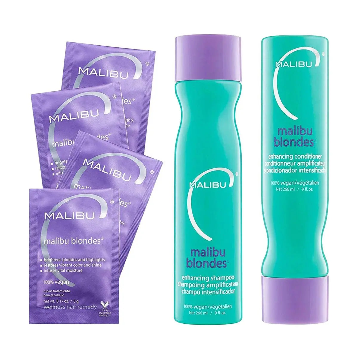 Malibu C Blondes Collection - Blonde Shampoo and Conditioner Set - Protects and Preserves Color Vibrancy + Infuses Moisture with Enhanced Vitamin Complex - Sulfate-Free Hair Care Avelisse