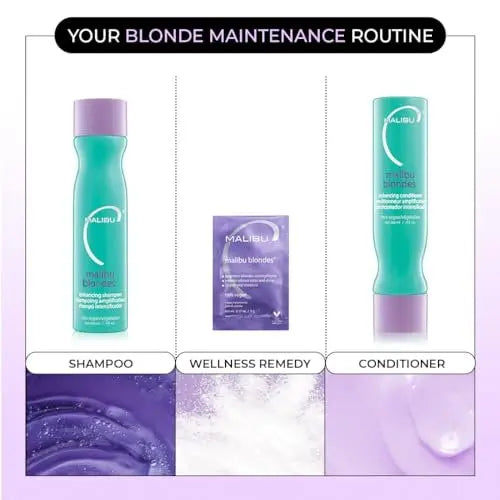 Malibu C Blondes Collection - Blonde Shampoo and Conditioner Set - Protects and Preserves Color Vibrancy + Infuses Moisture with Enhanced Vitamin Complex - Sulfate-Free Hair Care Avelisse