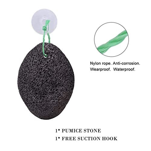 KuuCare Natural Earth Lava Pumice Stone for Feet - Foot Callus Remover, Heel Exfoliator & Dead Skin Scrubber (Black, 1 Pack) - görsel 6