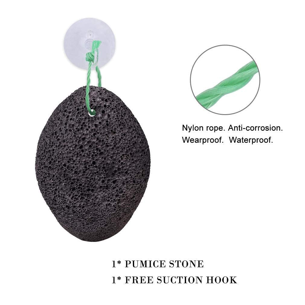 KuuCare Natural Earth Lava Pumice Stone for Feet - Foot Callus Remover, Heel Exfoliator & Dead Skin Scrubber (Black, 1 Pack) - görsel 5
