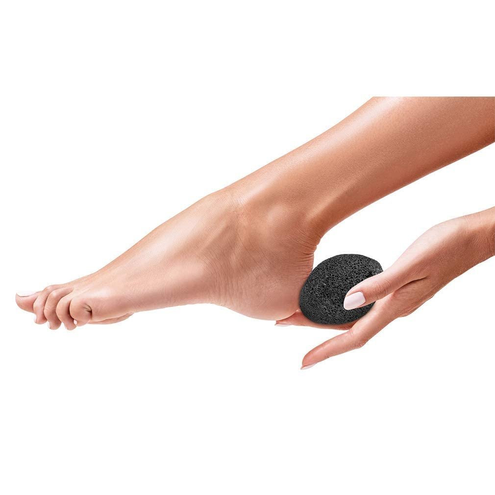 KuuCare Natural Earth Lava Pumice Stone for Feet - Foot Callus Remover, Heel Exfoliator & Dead Skin Scrubber (Black, 1 Pack) - görsel 11