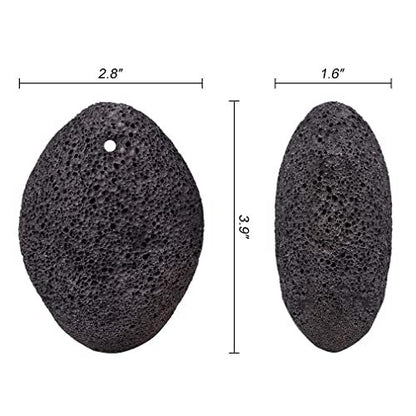 KuuCare Natural Earth Lava Pumice Stone for Feet - Foot Callus Remover, Heel Exfoliator & Dead Skin Scrubber (Black, 1 Pack)