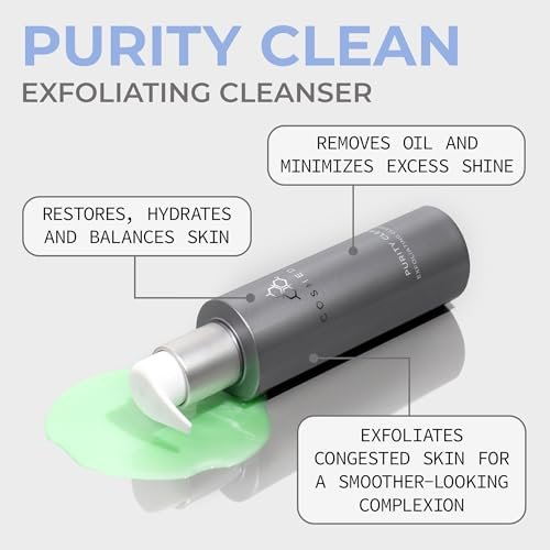 COSMEDIX Purity Clean Exfoliating Facial Cleanser – Moisture-Rich Rejuvenating Face Wash for Fine Lines & Uneven Skin Tone – Essential Oils for Radiant, Even Complexion – 150 ml / 5 fl oz Avelisse