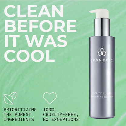 COSMEDIX Purity Clean Exfoliating Facial Cleanser – Moisture-Rich Rejuvenating Face Wash for Fine Lines & Uneven Skin Tone – Essential Oils for Radiant, Even Complexion – 150 ml / 5 fl oz Avelisse