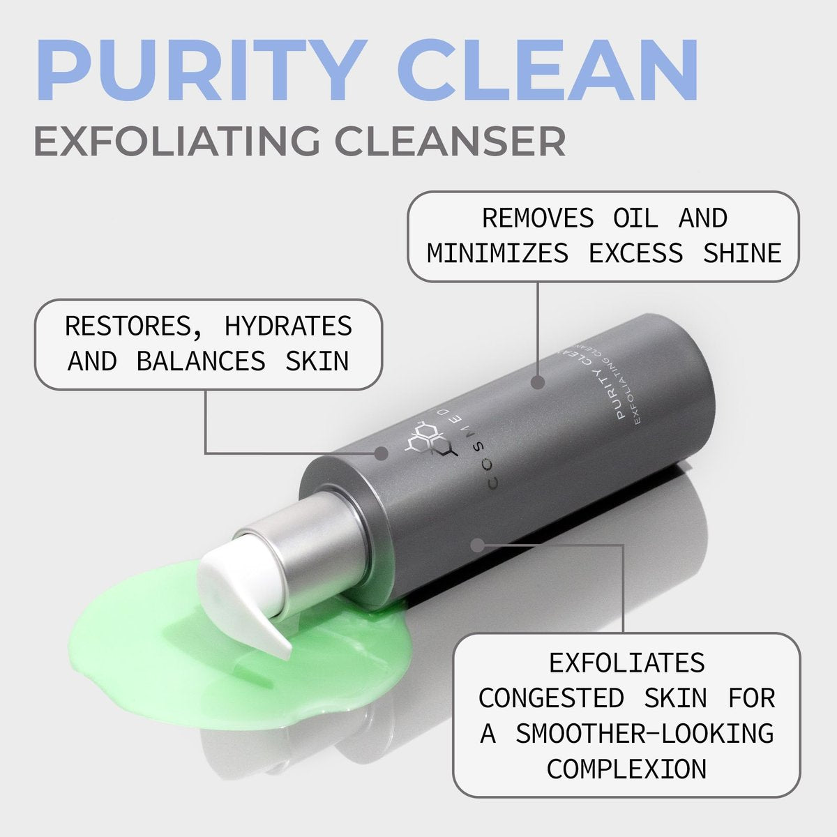 COSMEDIX Purity Clean Exfoliating Facial Cleanser – Moisture-Rich Rejuvenating Face Wash for Fine Lines & Uneven Skin Tone – Essential Oils for Radiant, Even Complexion – 150 ml / 5 fl oz Avelisse