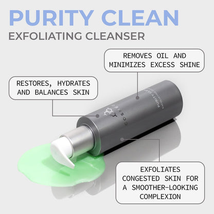 COSMEDIX Purity Clean Exfoliating Facial Cleanser – Moisture-Rich Rejuvenating Face Wash for Fine Lines & Uneven Skin Tone – Essential Oils for Radiant, Even Complexion – 150 ml / 5 fl oz Avelisse