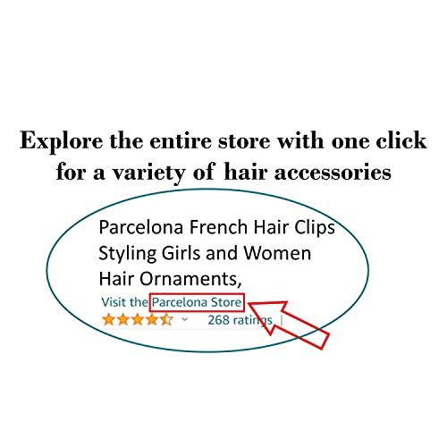 Parcelona French Crab Interlocking Glossy Black Medium 2 1/4" Celluloid Interlocking No Slip Ponytail Updo Clips Flexible Sturdy Hold Hair Clips Side Comb for Women and Girls, Made in France - görsel 18