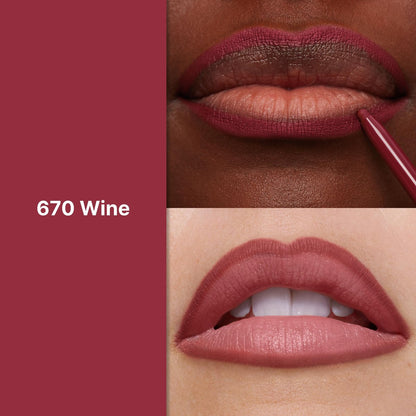 Revlon Colorstay Lip Liner – Longwear, Smooth Application, Built-in Sharpener, 670 Wine, 0.01 oz