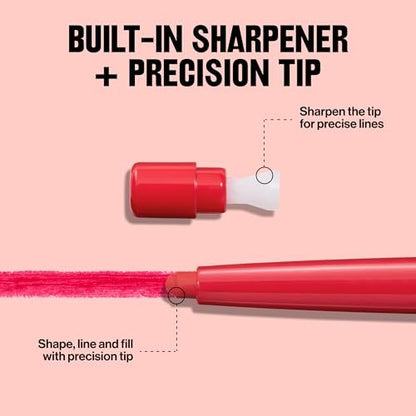Revlon Colorstay Lip Liner – Longwear, Smooth Application, Built-in Sharpener, 670 Wine, 0.01 oz