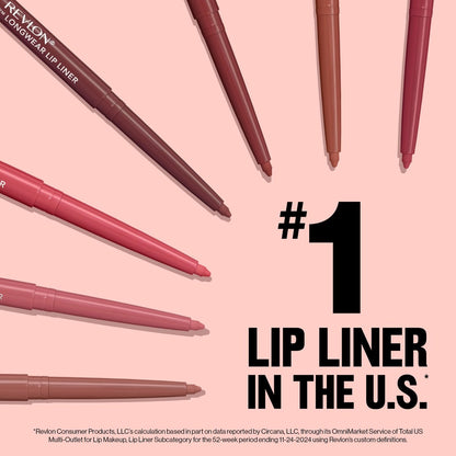 Revlon Colorstay Lip Liner – Longwear, Smooth Application, Built-in Sharpener, 670 Wine, 0.01 oz