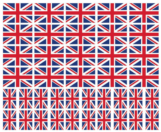 40 British Union Jack Temporary Tattoos – UK Flag, Red White Blue, Large