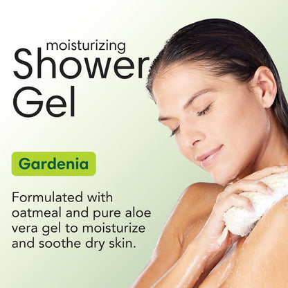 ShiKai Daily Moisturizing Shower Gel - Gardenia, 12 oz (Pack of 2) - Gentle Formula with Aloe Vera & Oatmeal for Soft, Healthy Skin - Dry Skin Relief Avelisse
