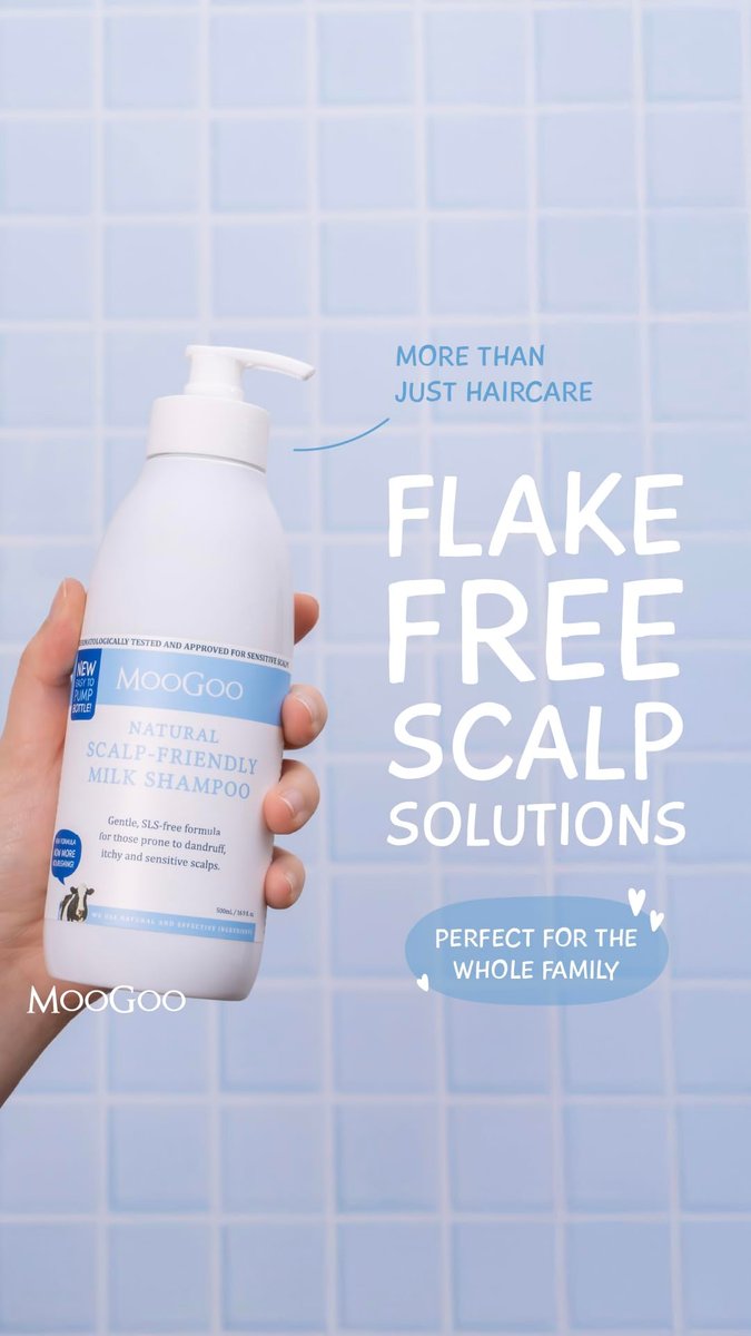 MooGoo Milk Shampoo - Gentle Sulfate-Free Formula for Itchy, Dry, Sensitive Scalps Prone to Eczema & Psoriasis – 16.9 fl oz Avelisse