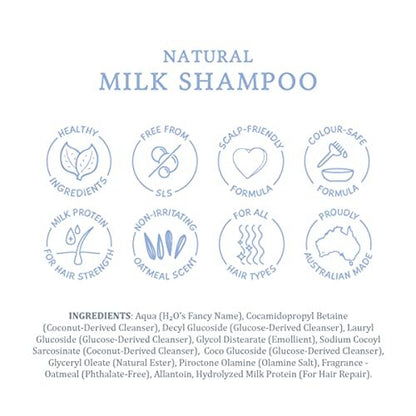 MooGoo Milk Shampoo - Gentle Sulfate-Free Formula for Itchy, Dry, Sensitive Scalps Prone to Eczema & Psoriasis – 16.9 fl oz Avelisse