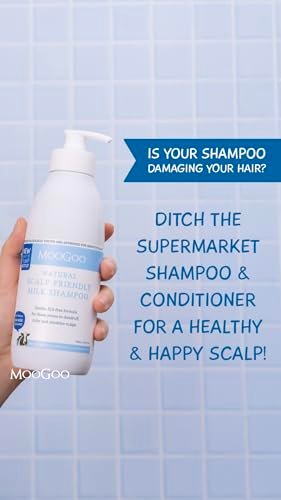 MooGoo Milk Shampoo - Gentle Sulfate-Free Formula for Itchy, Dry, Sensitive Scalps Prone to Eczema & Psoriasis – 16.9 fl oz Avelisse