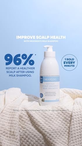 MooGoo Milk Shampoo - Gentle Sulfate-Free Formula for Itchy, Dry, Sensitive Scalps Prone to Eczema & Psoriasis – 16.9 fl oz Avelisse