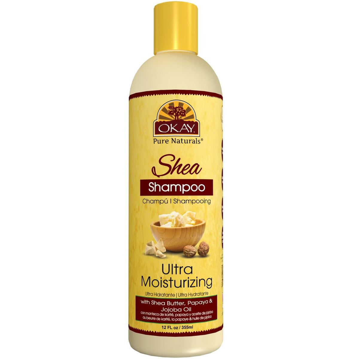 OKAY Shea Ultra Moisturizing Shampoo - 12 oz | Sulfate-Free Hydrating Formula for Dry, Damaged Hair - görsel 1